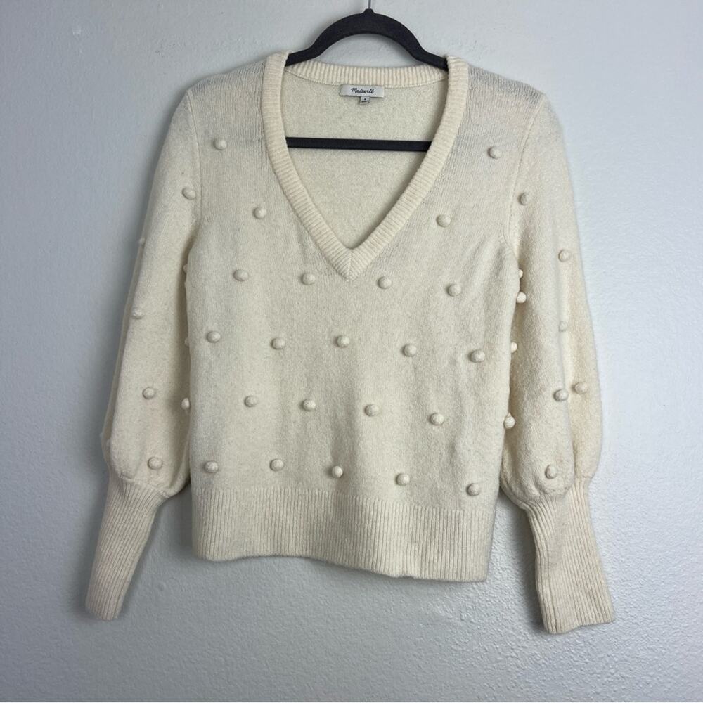Madewell Preppy Twee Sweater Bobble Coziest Yarn Wool Holiday Old Money S